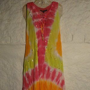 BOHO Gauze Dress/Swim cover Free Size Tie Dye